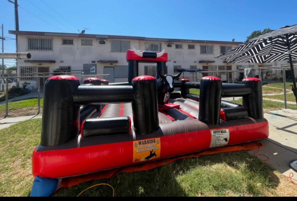 airballingdtx's second mechanical bull that we just introduced to residents of Dallas County. This bull rental comes with a red and black inflatable and a large premier bull that's ideal for adults.